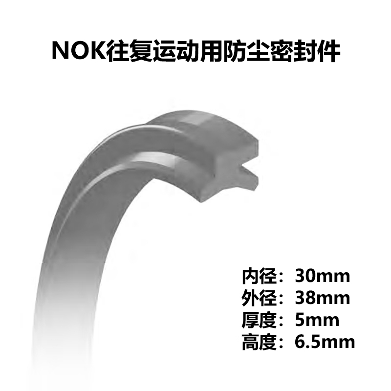 恩福 往复运动用防尘圈LBH型 30*38*5*6.5 丁腈橡胶NBR CL0050-C0 5个1包 BDZSSC高清大图