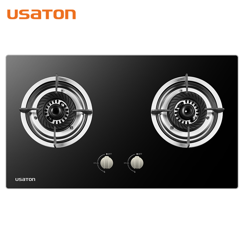 USATON/阿诗丹顿家用燃气灶具4500W一级能效节能省气钢化玻璃面板台嵌两用燃气灶天然气