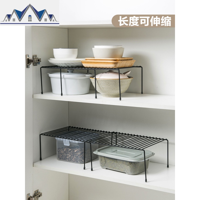 铁艺伸缩置物架厨房调料架碗碟架橱柜厨具架子调味品收纳架_4_608 默认颜色