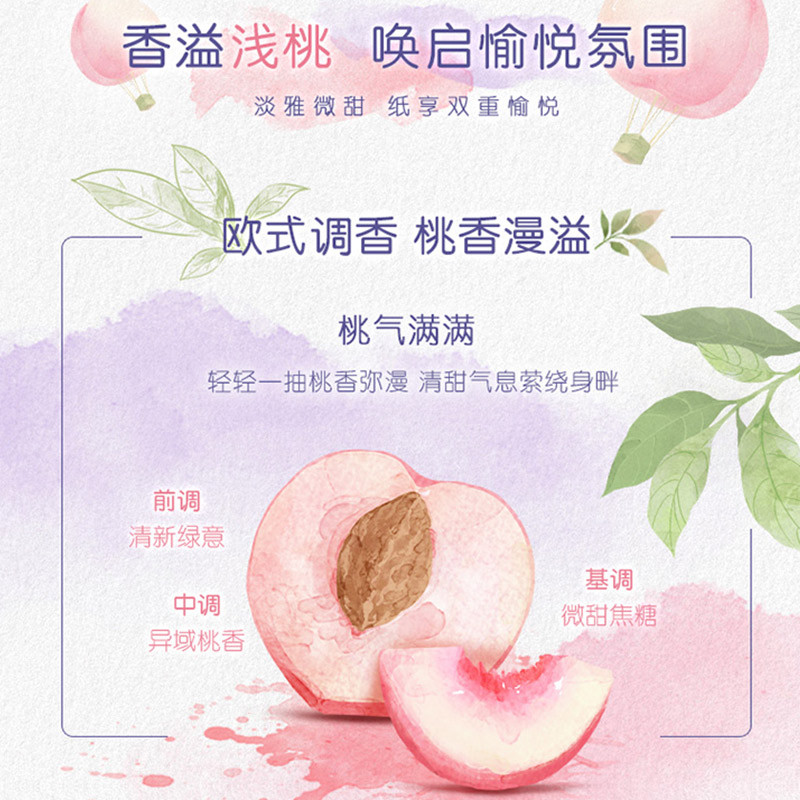 T2358-A 90抽四层得宝(甜心桃味)抽取式纸面巾1*16 1箱高清大图