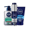 妮维雅(NIVEA)男士控油补水抗痘洁面套装（精华50g+洗面奶150ml+洁面100g）男士洗面奶 男士洁面 护肤套装