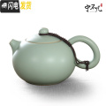 三维工匠汝窑茶壶单壶陶瓷可开片西施壶侧把壶日式天青功夫茶具家用泡茶壶 倒把西施壶(约180ml)