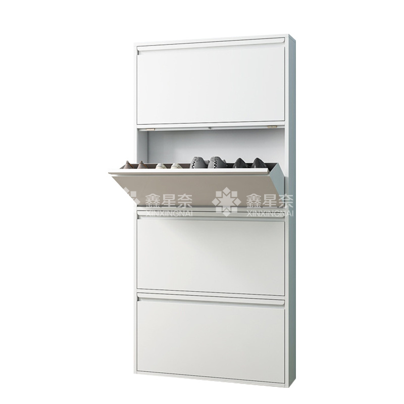 鑫星奈XXN4022020 钢制翻斗鞋柜简约现代收纳柜白色四斗