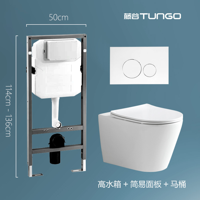 藤谷/TUNGO 壁挂式马桶隐藏入墙式水箱小户型挂墙马桶墙排家用悬空坐便器 T075