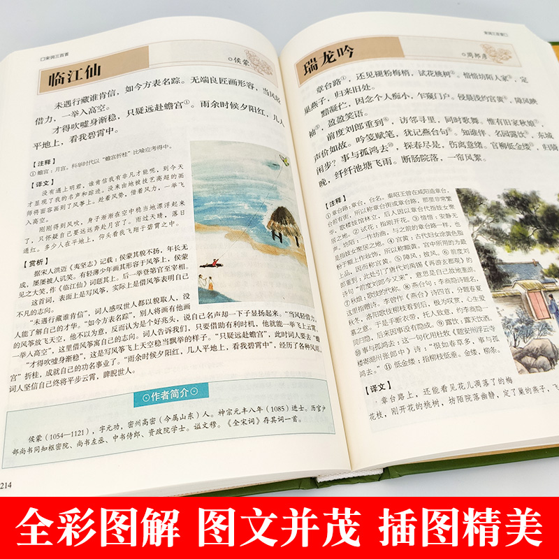 [正版]彩图宋词三百首全集鉴赏辞典经典宋词选全宋词原文译文注释全解成人版初高中小学生课外阅读元曲宋词300首上海古籍出高清大图