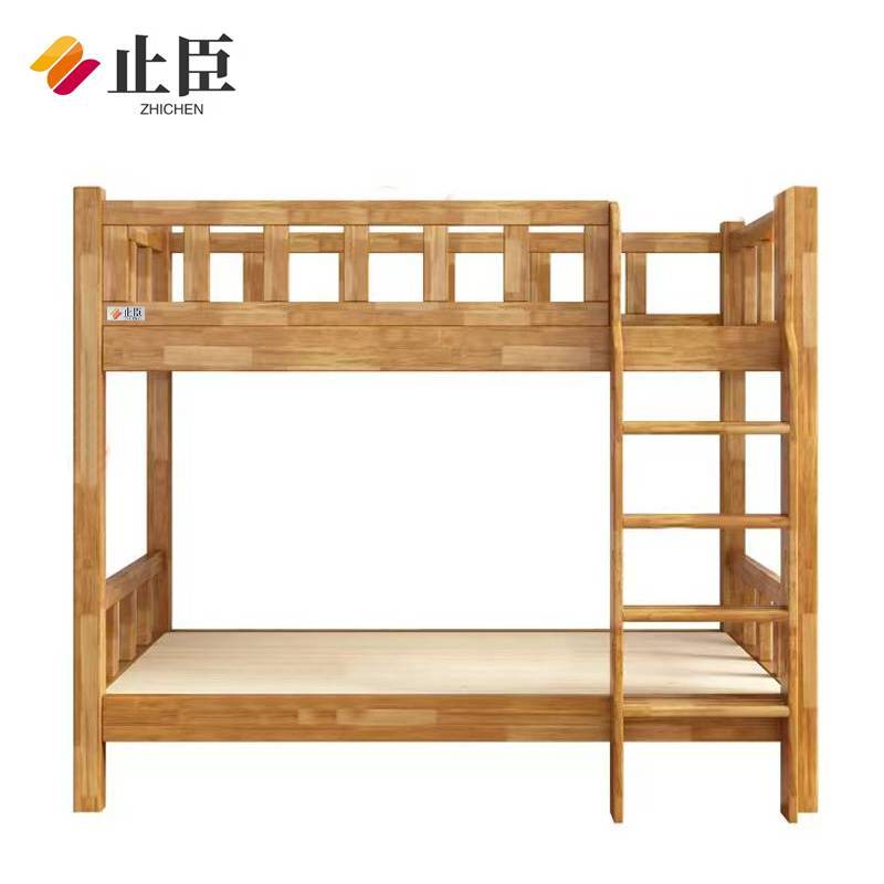 止臣 实木高低床 上下铺床公寓双层实木床员工寝室上下床宿舍床 F9高清大图