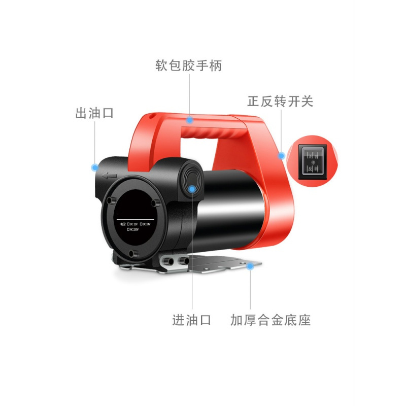 闪电客电动抽油泵12V24V220伏自吸柴油泵加油机自动油泵车载抽油器小型 家用款220V单转+6米软管