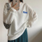 [2.5折价67元]唐狮圆领华夫格卫衣女春装新款硅胶标韩版时尚流行百搭ins