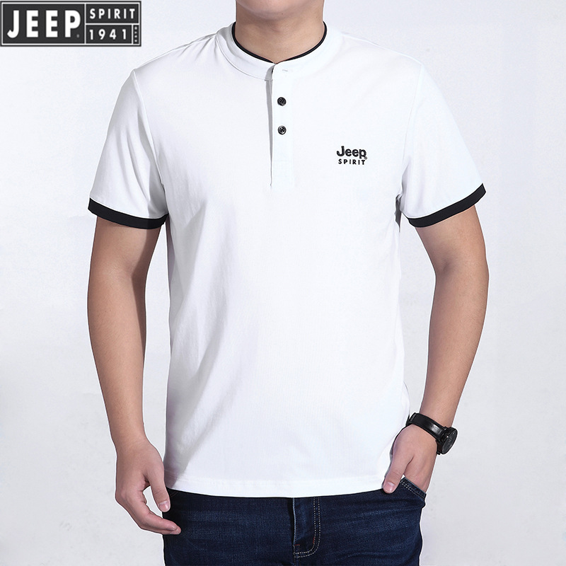 jeepspirit男士短袖t恤圆领大码宽松t恤衫男装休闲半袖t恤3014