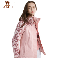 骆驼CAMEL户外冲锋衣男女印花拼接三合一两件套加绒加厚两件套外套情侣款