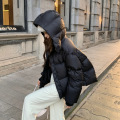 2025年新款女冬短款棉服加厚时尚棉衣韩版宽松设计感棉袄潮流外套 M 黑色