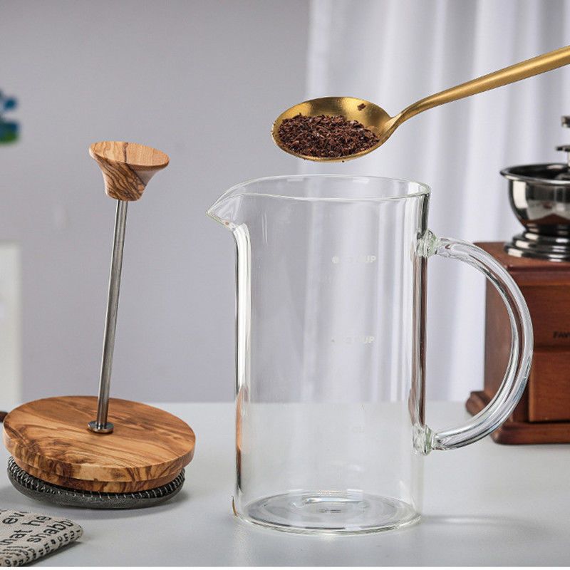 红木盖法压壶 400ml 咖啡法压壶家用法式冲茶器煮打奶泡咖啡壶摁压过滤式泡茶壶咖啡杯