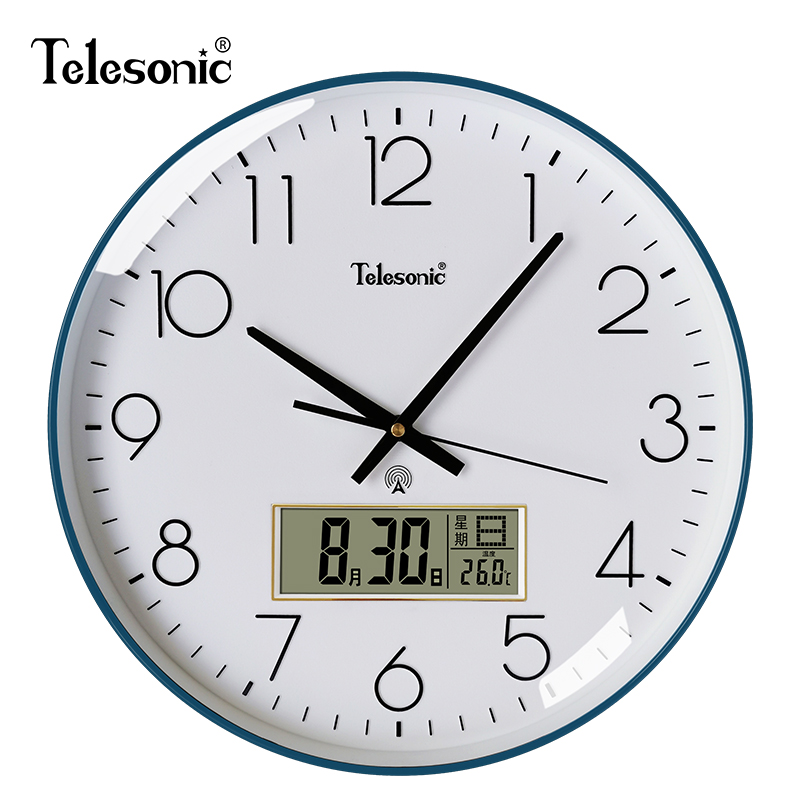 天王星(Telesonic) 电波钟挂钟客厅家用时尚大气挂表时尚北欧艺术轻奢时钟表创意挂表壁钟