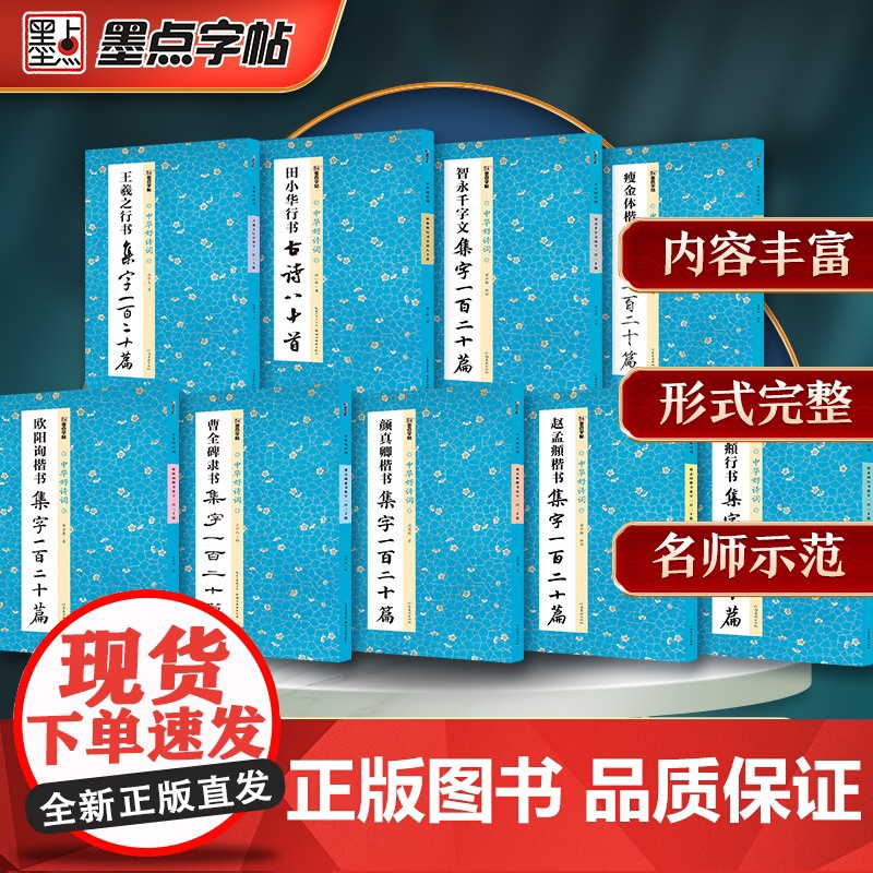 墨点字帖 中华好诗词 曹全碑隶书颜真卿楷书集字一百二十篇名师示范毛笔字帖赵孟頫行书瘦金体简体注释成人学生临摹字帖作品集