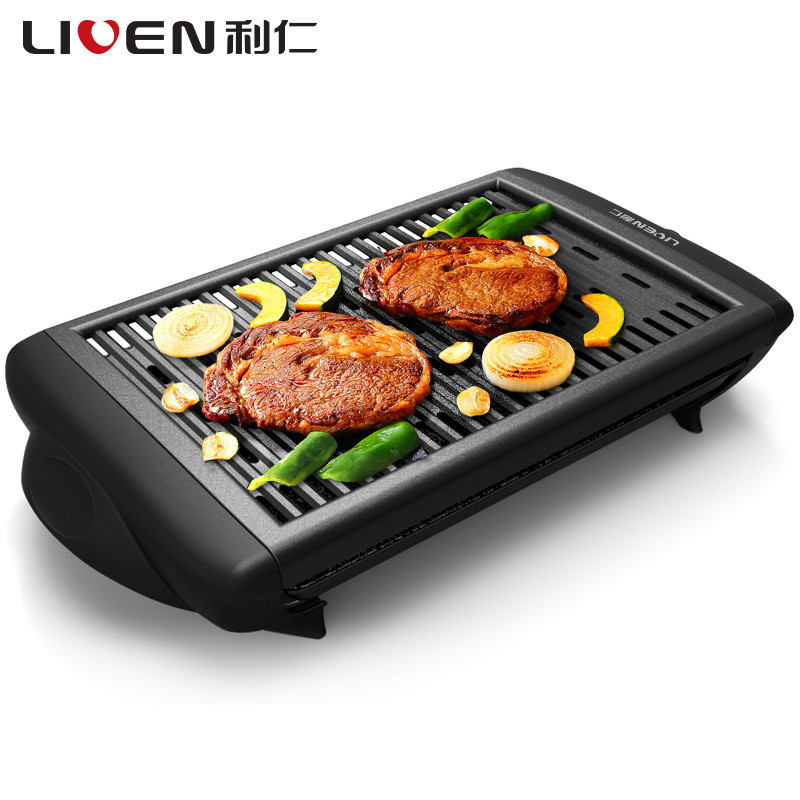 利仁(Liven)煎烤盘KL-J4500 韩式家用电烤炉电烤盘电煎锅不粘涂层烤肉锅煎肉煎烤盘机械式