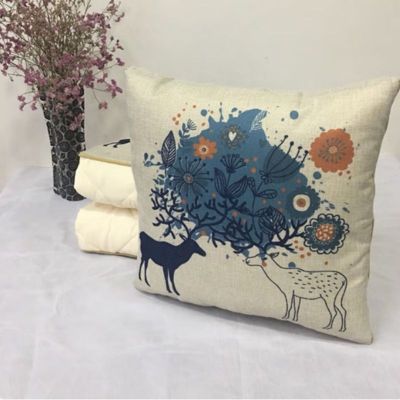 万全方位WQFW-8012 亚麻抱枕被 105*145cm