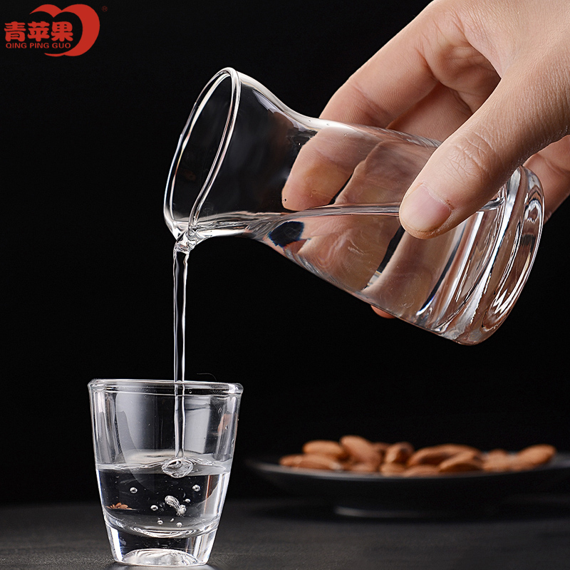 青苹果玻璃白酒杯分酒器酒具套装12件套分酒器*6白酒杯*6礼盒装