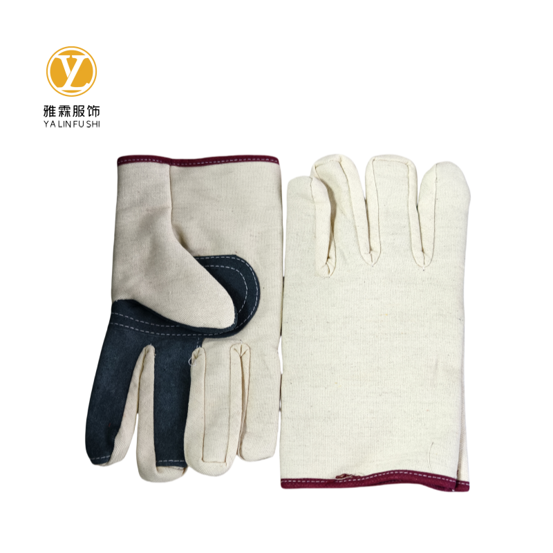 雅霖服 斜纹帆布拼接人造皮手套YLF-ST060302 双高清大图
