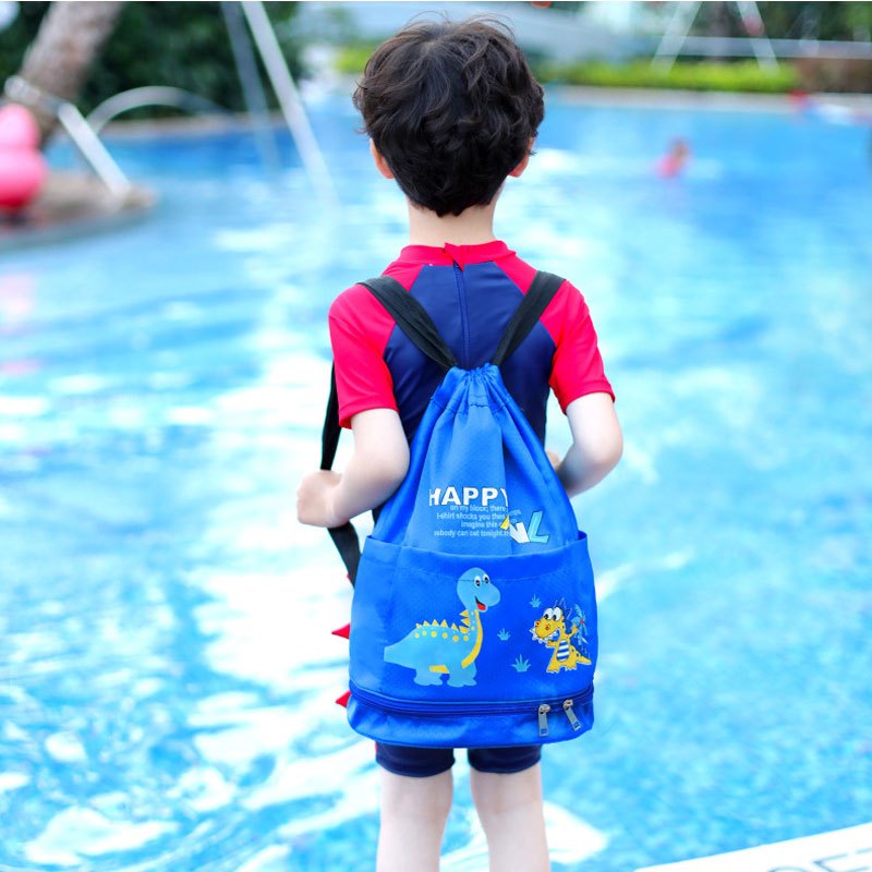 佑游儿童游泳包干湿分离沙滩防水包束口收纳袋男女便携单双肩背包