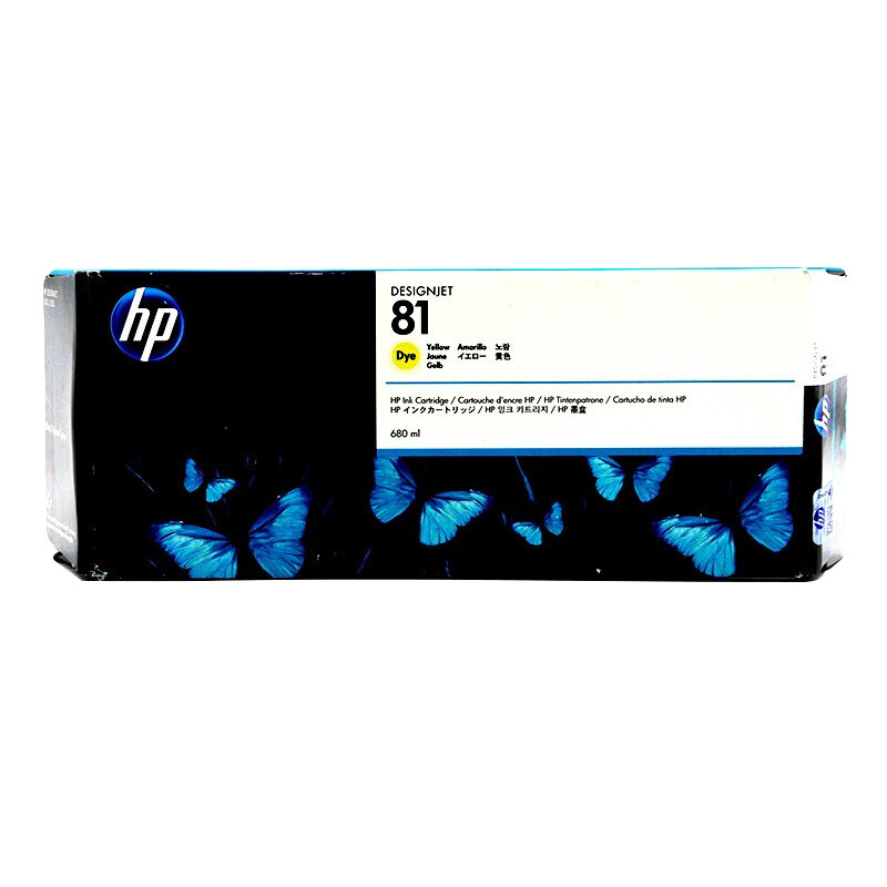 惠普(hp) 81号墨盒/打印头适用绘图仪 T5000/T5500 C4933A 黄色墨盒 单个装