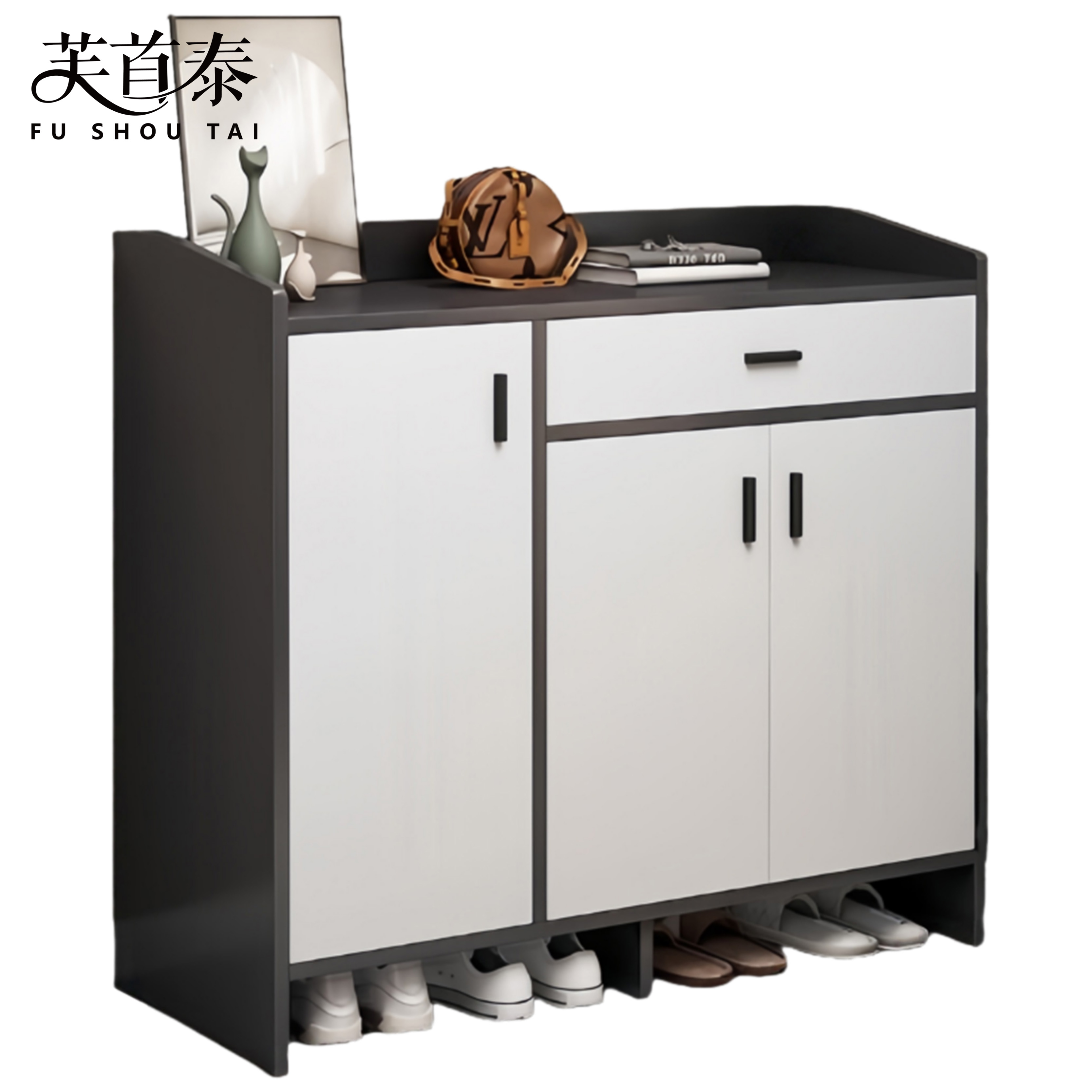 芙首泰鞋柜三门一抽900*300*800mm个高清大图