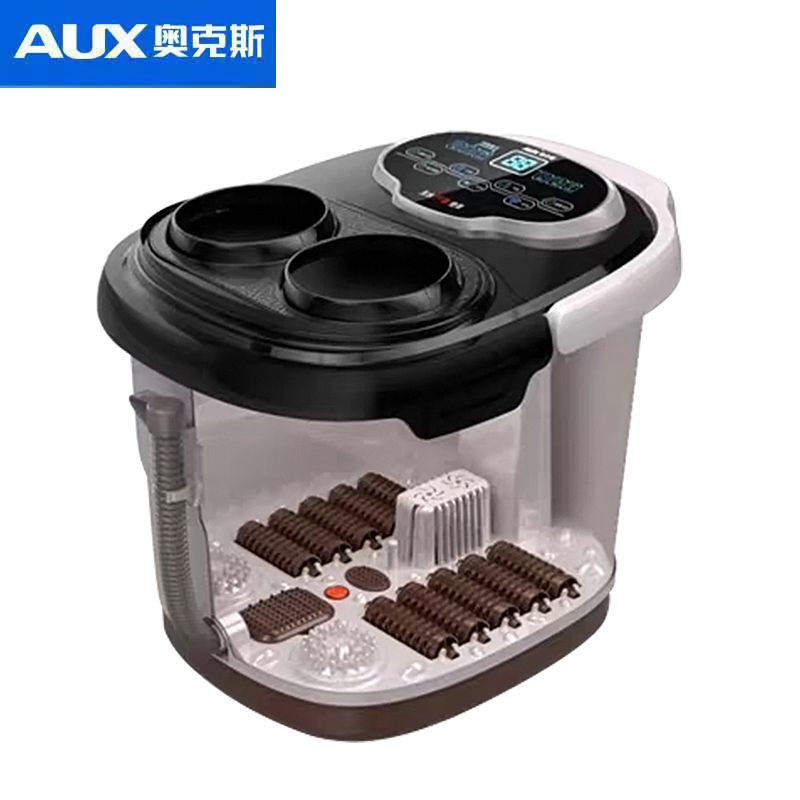 奥克斯(AUX)泡脚桶足浴盆脚动按摩家用高桶养生足疗神器[液晶数码款]