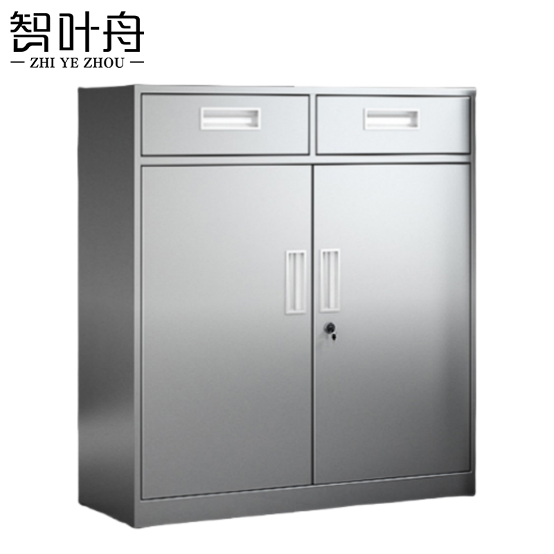 智叶舟不锈钢矮柜二门二抽90*40*100cm台高清大图