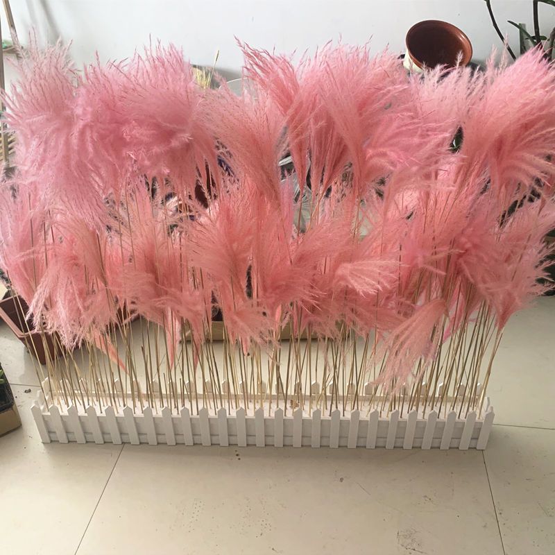 芦苇干花花束麦穗干花仿真花田园装饰ins拍照道具稻穗真花|30支玫红色芦苇 1米