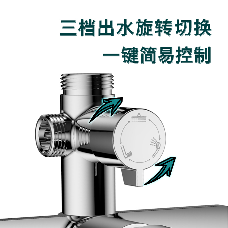 心海伽蓝(SHKL)全铜冷热沐浴花洒套装 升降挂墙式单出水三档铜质淋浴花洒KL141547