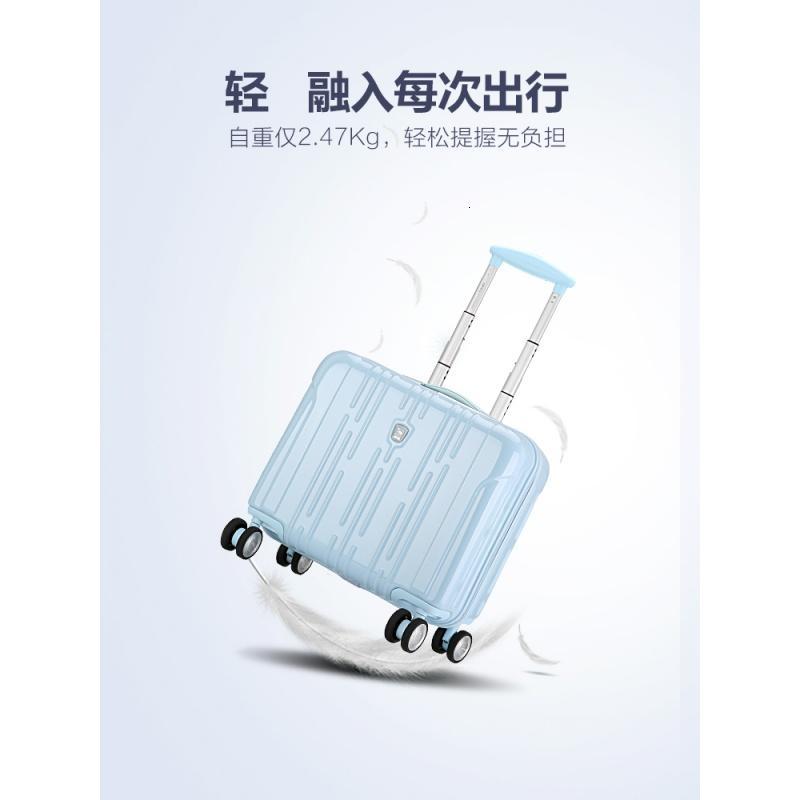 爱华仕16寸拉杆箱女小型箱子行李箱轻便登机小号旅行箱万向轮迷你