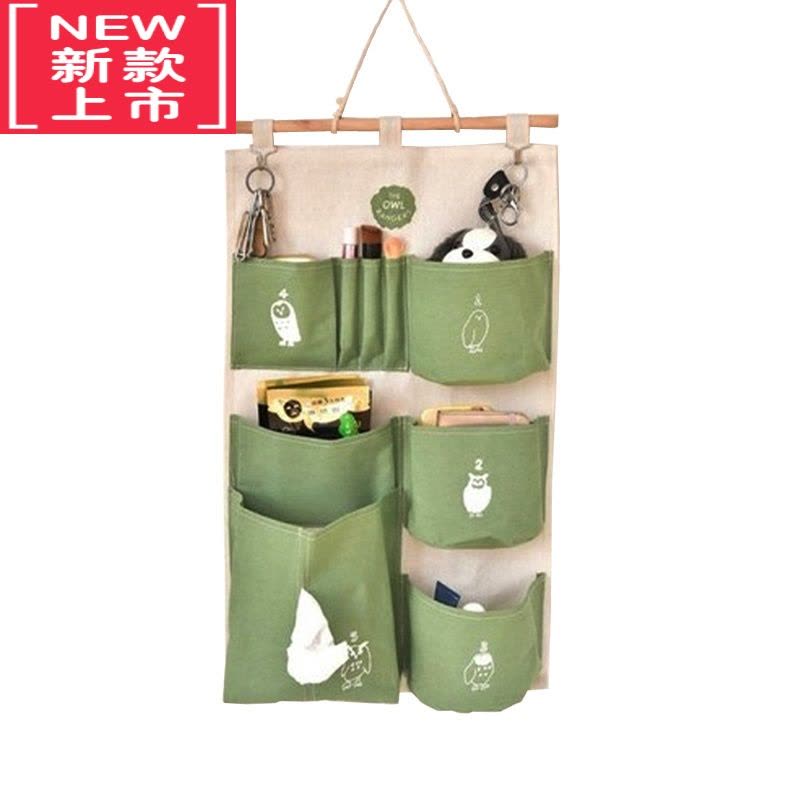 可莉允布艺挂墙上置物袋储物挂兜 门后可悬挂式收纳布袋多层墙面壁挂袋图片