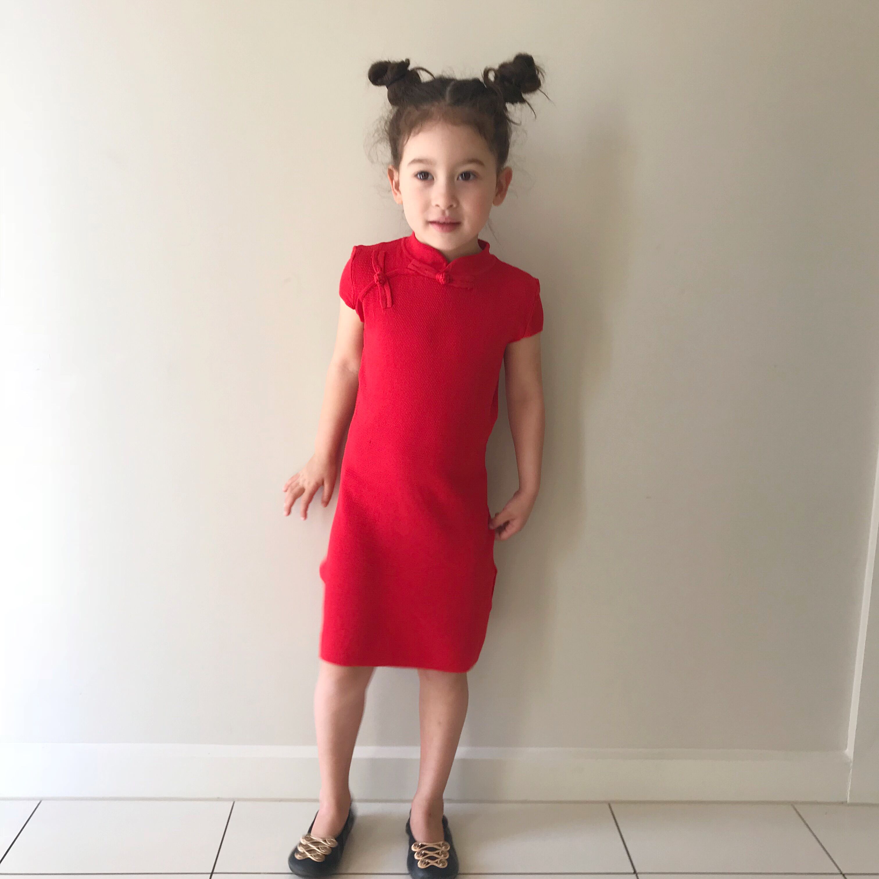 yuebin小女孩复古旗袍儿童旗袍女童中国风旗袍长袖秋冬走秀亲子旗袍