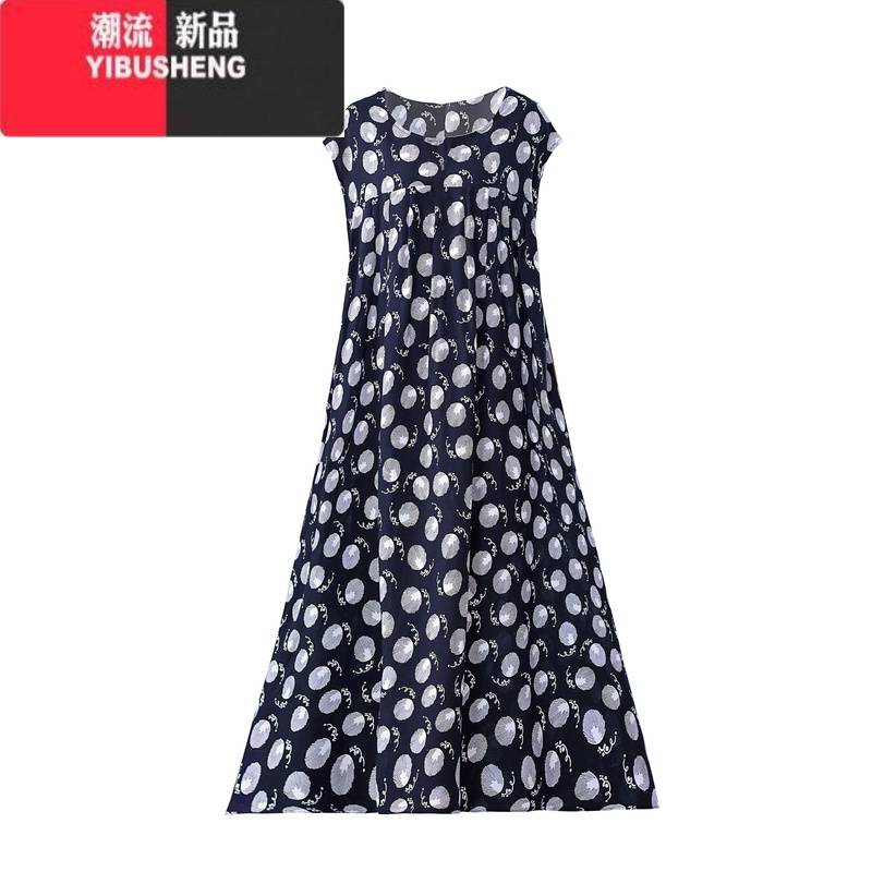 YIBUSHENG中老年棉绸连衣裙女高端加肥加大码女装2024新款妈妈大摆长裙子高清大图