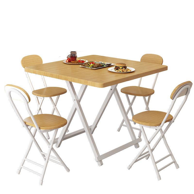 折叠桌餐桌家用小桌子吃饭桌简易小型折叠桌椅便携摆摊桌宿舍方桌定制 白色儿童款 默认尺寸图片