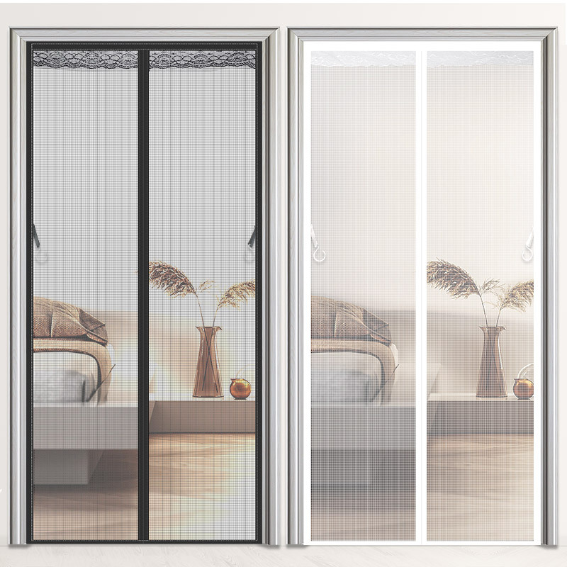 幸福派 夏季防蚊门帘魔术贴防蚊门帘玻璃纤维网纱磁性纱门夏季纱窗隔断自吸磁铁免打孔加密玻璃纤维网纱纱窗防火阻燃防腐防潮高清大图