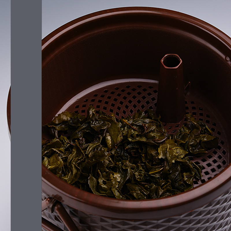 塑料茶渣桶茶盘茶道零配茶具茶艺垃圾桶茶水桶过滤茶桶-6升砖石款(咖啡色)水管水球一米