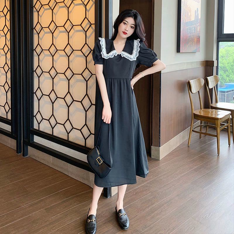 美动态大码女装法式娃娃领2022夏季新款连衣裙胖mm藏肉显瘦裙子图片