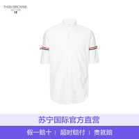 [直营]THOM BROWNE全棉牛津布双臂三色杠罗缎装饰男士五分袖衬衫MWS242A