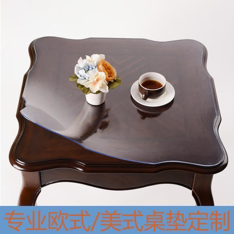 家柏饰(CORATED)茶几垫聚氨酯TPU桌垫餐桌垫防烫防水欧式美式异形软玻璃桌布透明高清大图