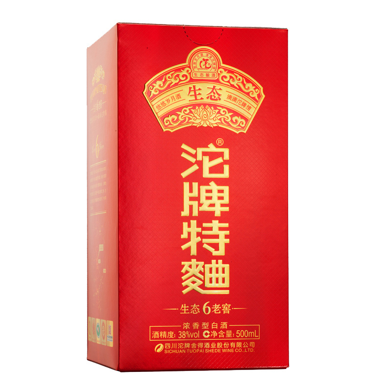 沱牌舍得沱牌特曲38度500ml6瓶整箱装生态老窖6浓香型白酒