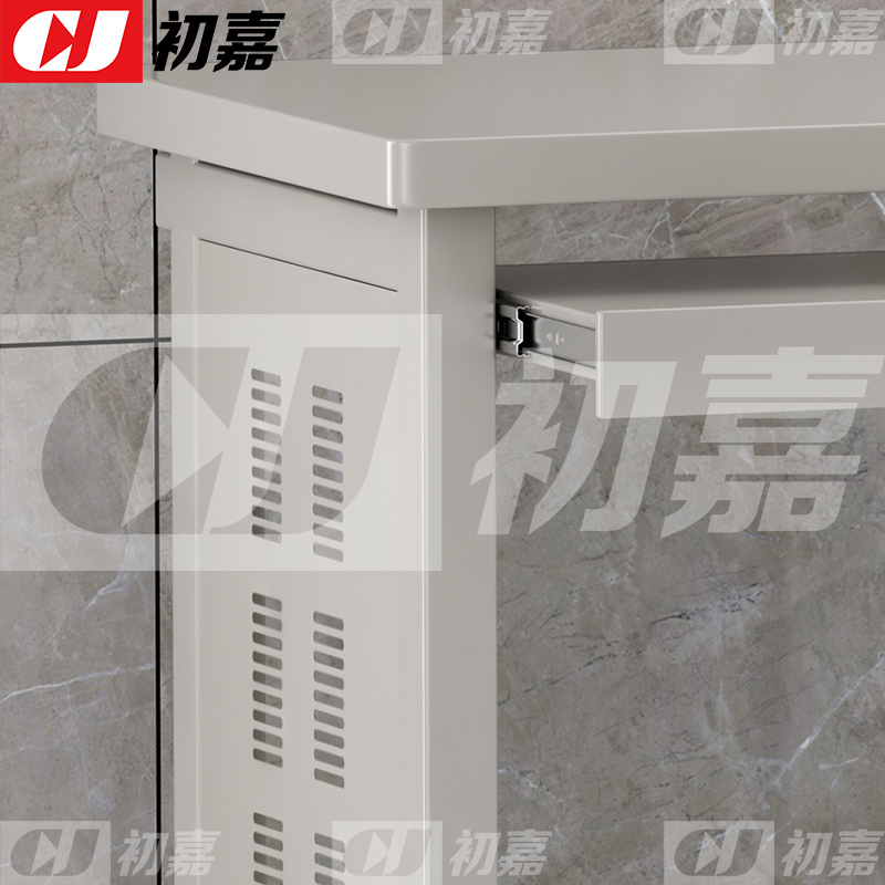 初嘉(CJ)制式营具电脑桌营房钢制学习桌培训桌 制式电脑桌高清大图