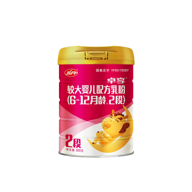 龙丹卓享 较大婴儿配方奶粉二段6-12个月2段800克罐装/听装