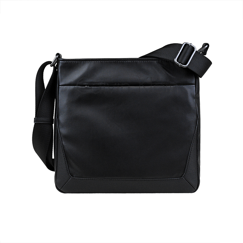 calvinklein卡文克莱真皮pvc男士黑色柔软漆布涂层帆布休闲拉链单肩包