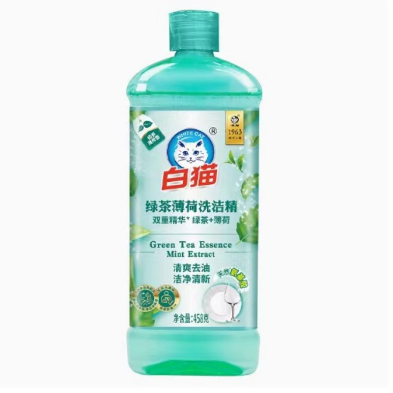 白猫458g绿茶薄荷洗洁精