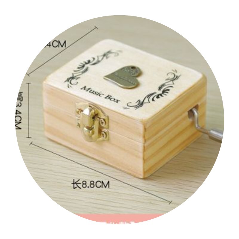 爱心款 生日礼物女生木质手摇音乐盒发条八音盒情侣闺蜜同学儿玩具情人节