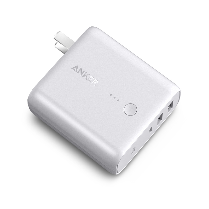 Anker超级充移动电源&充电器二合一(白色)5000mAh 适用于苹果充电器 出门更省心