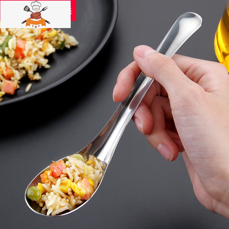 敬平304不锈钢勺子短吃饭喝汤餐勺喂饭勺大号加厚铁学生家用小勺调羹