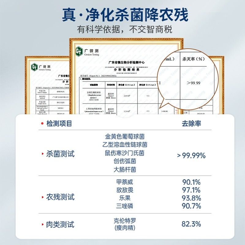 摩飞电器 果蔬清洗机净化器双仓去农残烘干 MR2061 白高清大图