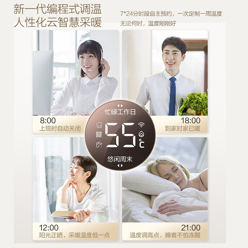 海尔(Haier)壁挂炉燃气采暖炉锅炉20KW板换式全屋热水器分段燃烧恒温两用节能手机智能HX1