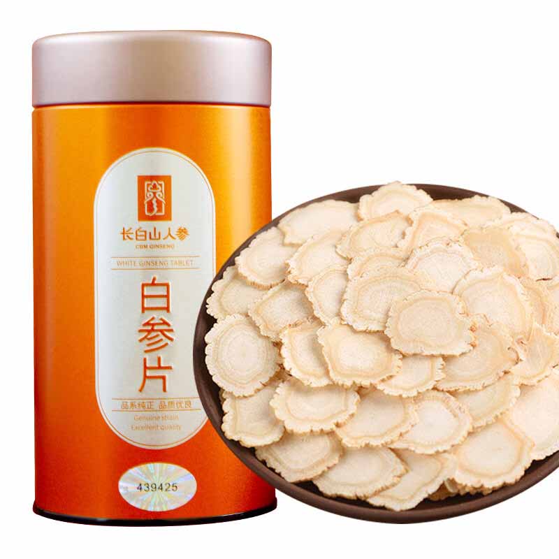 长白山人参白参片含人参皂苷人工种植白参片干货礼盒100g*1罐高清大图